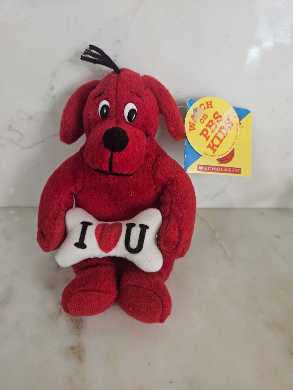 Clifford the Big Red Dog Sidekicks Plush Holding 'I Love U' Bone